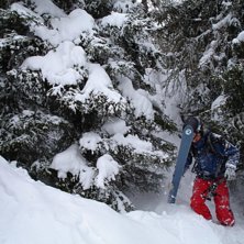 Emil hittade en gran han var tvungen att h&aring;ngla u. Foto: Per Bj&ouml;rklund. &Aring;kare: Emil Gustafsson.