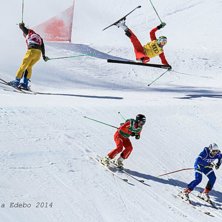 Skicross Europacup race i Arosa, mars 2014. Foto: Gabriella Edebo.