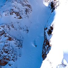 Takka k&ouml;r Banana-culoir i La Grave.. Foto: P&auml;r Lindholm. &Aring;kare: Takka.