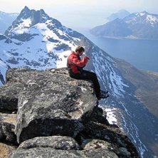 Toppen av Storstolpan. Min norska v&auml;n har inte an. Foto: Bj&ouml;rn Biller. &Aring;kare: Niels-Petter Pettersen.