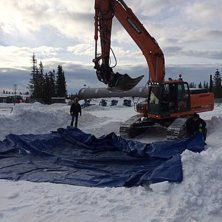 Klargj&oslash;ring av vanndam
Her skal det bli vannskikj.