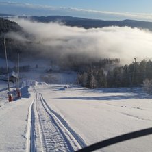 Nysn&oslash;!
Vi har f&aring;tt sn&oslash; i natt! Gradestokken vis.