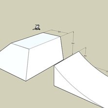 Hoppet vi planerar f&ouml;r Skifix Big Air #2 och #3. Foto: Emil. &Aring;kare: 3d-modell.