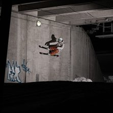 En wallride i lifttunneln i st&ouml;ten.. Foto: Christoffer wasteg&aring;rd. &Aring;kare: Johan dahlstedt.