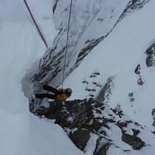 Rappel in La Voute !  The one in red at the right . Foto: Unkown. &Aring;kare: Toni ski kmx.