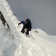 Her er det bratt! Dette var &amp;quot;klatre og di. Foto: Per Hasvold. &Aring;kare: Bj&oslash;rnulf.