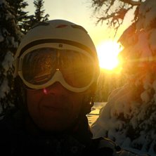 Solnedg&aring;ng i liften efter en perfekt dag. Foto: Jag. &Aring;kare: Jag.