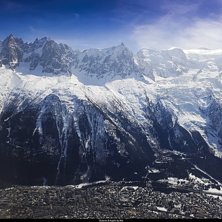 Chamonix och Aiguille du Midi.