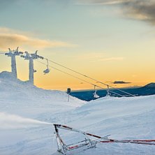 En morgon p&aring; toppen. Foto: Hannes S&ouml;derlund. &Aring;kare: Sn&ouml;kanon.