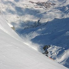Val Thorens i bakgrunnen... Foto: Magnus B&aring;rdlund. &Aring;kare: Hans Petter Tollefsen.