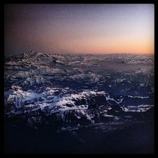 Flygplansinsta &ouml;ver Alperna.. Foto: Hedda Berander.