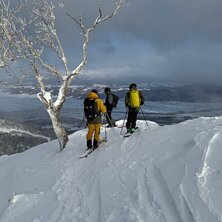 Furano backcountry. Baksidan av skidorten var ett .