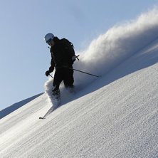 En fin dag med dygnsgammalt puder p&aring; nordalsfj&auml;l. Foto: Jimmy Berglund. &Aring;kare: Michael Spendel.