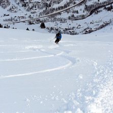 Taget fr&aring;n liften n&auml;r frun susade f&ouml;rbi nerf&ouml;r. Foto: Micke Gr&ouml;nlund. &Aring;kare: Jeanette Gr&ouml;nlund.