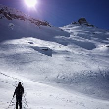 Upp mot toppen i Monterosa regionen.