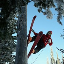 Finns det inget puder f&aring;r man hoppa in i tr&auml;d.... Foto: Fredrik. &Aring;kare: Patrik Holmqvist.
