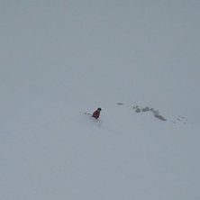 Sista skiddagen Grand montets. Det sn&ouml;ade ca 50cm. Foto: Andreas Cardesj&ouml;. &Aring;kare: Jonas Byding.
