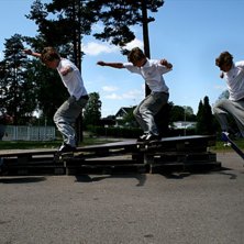 Noseslide, bilden &auml;r redigerad av Vincent.. Foto: Axel &Aring;kerlund. &Aring;kare: Vincent Lejtzen.