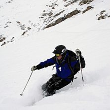 Dave och undertecknad river puder p&aring; &ouml;k&auml;nda Eas. Foto: David Merritt. &Aring;kare: Jonas Emilsson.