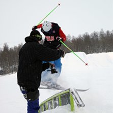 Filmar till den kommade fancyskiers filmen!. Foto: Erik Aasa. &Aring;kare: Jesper Westman.