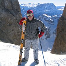 Marmolada-glaci&auml;ren. 3265 m.&ouml;.h!. Foto: Mikael Holm. &Aring;kare: Robert Holm.