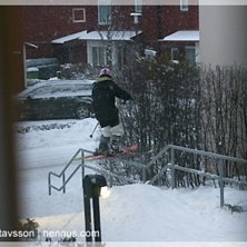 Handrail i sn&ouml;v&auml;dret!. Foto: Henke Gustavsson (www.hengus.com). &Aring;kare: Jesper Wahlgren.