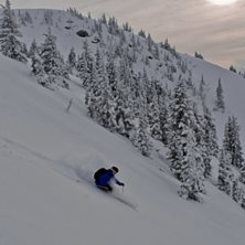 Puder &aring;kning i Revelstoke. Foto: Mikael Lind. &Aring;kare: Josefine Bergs.