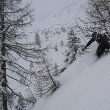 Skogs&aring;k efter ett sn&ouml;fall. Foto: Martin Ottosson. &Aring;kare: Simon Nystr&ouml;m.