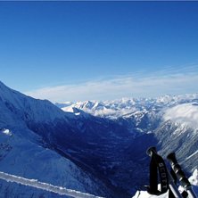 Chamonix fr&aring;n Grand Monte.
Peppes stavar g&ouml;r bi. Foto: Johan Vall. &Aring;kare: Peppes stavar.