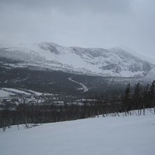 En bild &ouml;ver borkafj&auml;llet en mulen dag men &auml;nd�. Foto: Anton.