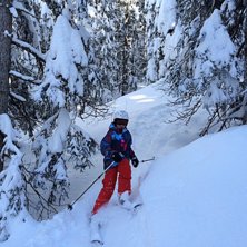 I skogen under liften Lago Azzuro.. Foto: Poka. &Aring;kare: Hugo.