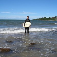 hihi, mitt f&ouml;rsta och ganska misslyckade surfingf.