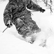 Sk&ouml;n puder&aring;kning i &Aring;res skog. Foto: Erik Sandeg&aring;rd. &Aring;kare: Gustav Sandeg&aring;rd.