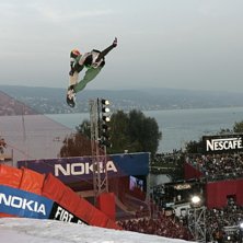 Foto: Felix Frey. &Aring;kare: Markus Keller (SUI) convinced the judges with tricks as the Backflip Double Shifty.