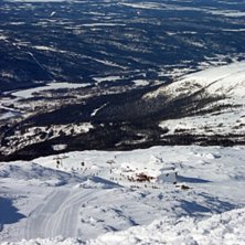 Olympiagondolens bergstation fr&aring;n Skutans topp.
. Foto: Fredrik Billig.