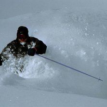 Sk&ouml;n l&ouml;ssn&ouml;&aring;kning ovanf&ouml;r liften i Kittelfj&auml;. Foto: Jonas Emilsson. &Aring;kare: Jonathan Sharp.
