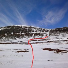 Bilden tagen nedifr&aring;n sj&ouml;n, avslutningen av &aring;ke. Foto: Mattias Skantz.
