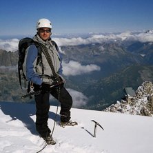 &Ouml;vningskl&auml;ttring bland bergen kring Chamonix, al. Foto: Fredrik Bergstedt.