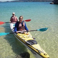 Vi var ute p&aring; en tre dagars kajaktur uppe i Abel . Foto: Pecu Rivas, Argentina. &Aring;kare: Jag(bak), Hanneke(fram).