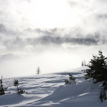 Dimma och moln g&aring;r ihop med n&auml;stan genomtr&auml;ngan. Foto: Kristofer Sellberg.