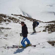 Glacier Backcountry ski-run 11km - across the Glac. Foto: Udo. &Aring;kare: Martin (front)- Maik (back).
