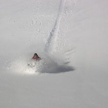 Ingen tvekan om att Daniel trivs i pudret.... Foto: Martin Bengtsson. &Aring;kare: Daniel Eriksson.