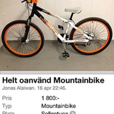 Hej! Jag har l&auml;nge velat k&ouml;pa en ny cykel men ja. Foto: Blocket. &Aring;kare: Blocket.