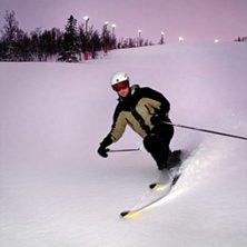 en helt tom pist med 15 cm nysn&ouml;. Foto: Lennart Berggren. &Aring;kare: Sam Eketorp.