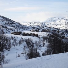 Haukelifjellskisenter  i bilder. Finne sn&oslash;forhold.