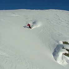 Solsida och ett fint insteg till en ravin . Foto: Henrik Karlsson. &Aring;kare: Tobbe.