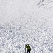 Officiell Lavinrisk 1 i Andermatt, men kom ih&aring;g a. Foto: Mikael Kajbring. &Aring;kare: Tobias Kajbring.