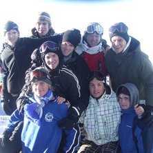 Jag och gubbarna p&aring; Aiguille du Midi. Foto: ok&auml;nd japan.