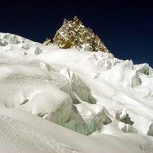 Glaci&auml;rer p&aring; Aguille du Midi kan man aldrig slut. Foto: Jonas Bj&ouml;rklund.