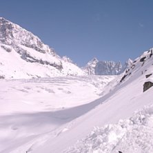 Glaci&auml;r vid Les Grand Montes. Foto: Marie Nordqvist.